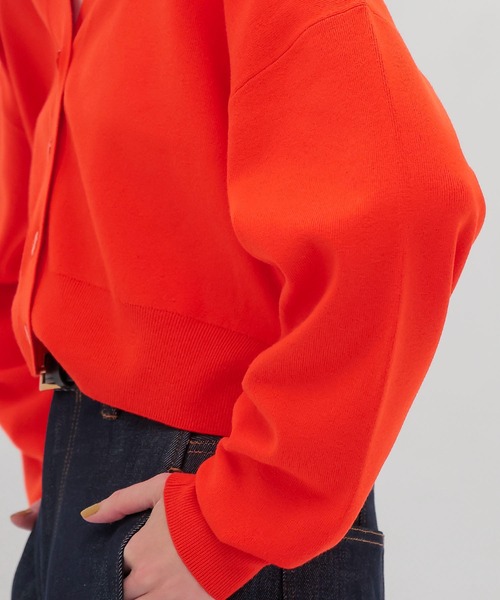 DRESSLAVE（ドレスレイブ）の「playful color short cardigan(プレイフルカラーショート丈カーディガン)（Tシャツ/カットソー・レディース・オレンジ/イエロー/ラベンダー・38）」の6枚目の写真