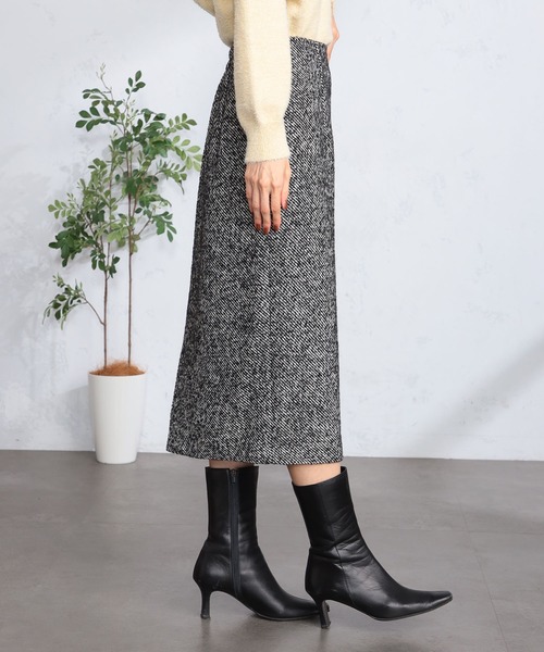 GALLORIA(ギャローリア)の「ツイードナロースカート(スカート・レディース・グレー/ブラック・L/LL/M/S)」の8枚目の写真