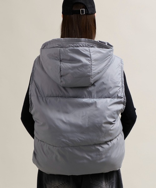 CALIFORNIA OUTFITTERS(カリフォルニア アウトフィッターズ)の「11C15 ドロストフード 中綿ベスト(ダウンベスト・メンズ・アイボリー/ブラック/グレー・FREE)」の17枚目の写真