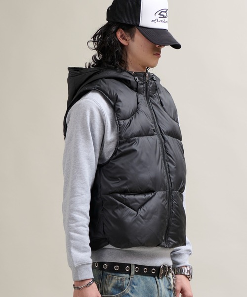CALIFORNIA OUTFITTERS(カリフォルニア アウトフィッターズ)の「11C15 ドロストフード 中綿ベスト(ダウンベスト・メンズ・アイボリー/ブラック/グレー・FREE)」の18枚目の写真
