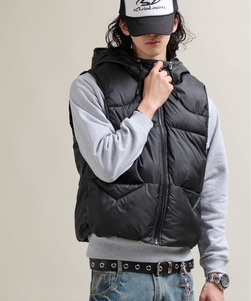 CALIFORNIA OUTFITTERS(カリフォルニア アウトフィッターズ)の「11C15 ドロストフード 中綿ベスト(ダウンベスト・メンズ・アイボリー/ブラック/グレー・FREE)」の21枚目の写真