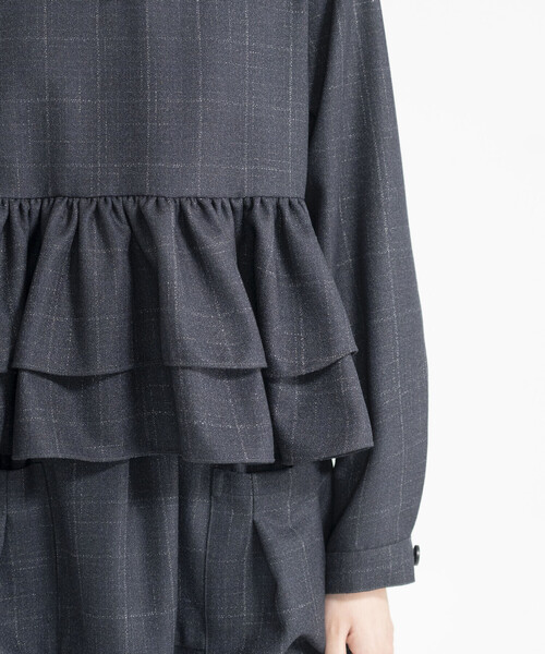 Bshop（ビショップ）の「eunoia | チェックボタン ブラウス WOMEN（シャツ/ブラウス・レディース・チャコール・ONE）」の9枚目の写真