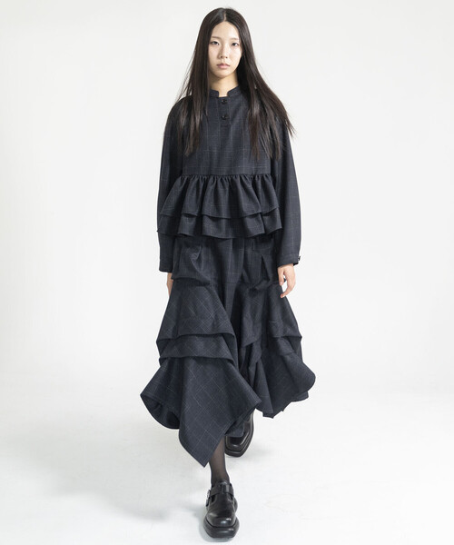 Bshop（ビショップ）の「eunoia | チェックボタン ブラウス WOMEN（シャツ/ブラウス・レディース・チャコール・ONE）」の12枚目の写真