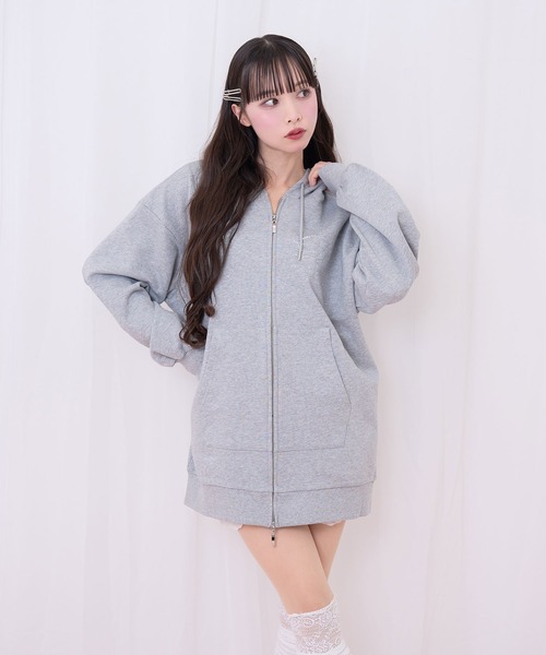 Honey Cinnamon（ハニーシナモン）の「羽ビジュージップパーカー（パーカー・レディース・グレー/ピンク・FREE）」の13枚目の写真