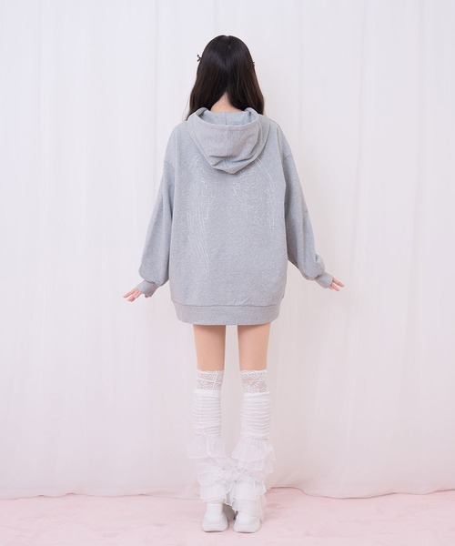 Honey Cinnamon（ハニーシナモン）の「羽ビジュージップパーカー（パーカー・レディース・グレー/ピンク・FREE）」の15枚目の写真