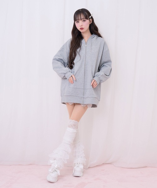 Honey Cinnamon（ハニーシナモン）の「羽ビジュージップパーカー（パーカー・レディース・グレー/ピンク・FREE）」の16枚目の写真
