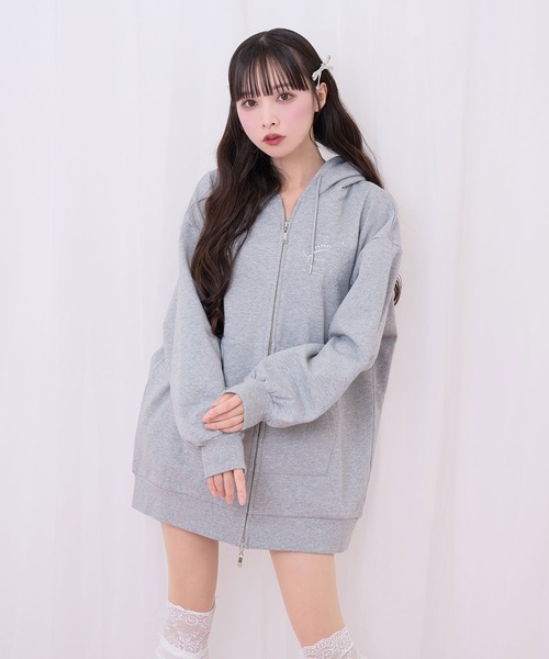 Honey Cinnamon（ハニーシナモン）の「羽ビジュージップパーカー（パーカー・レディース・グレー/ピンク・FREE）」の20枚目の写真
