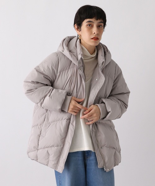 studio CLIP（スタディオクリップ）の「《ウタオ》ハトメフードピュアダウン（ダウンジャケット/コート・レディース・ブラック/ライトベージュ/グレー・FREE）」の7枚目の写真