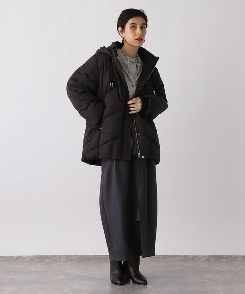 studio CLIP（スタディオクリップ）の「《ウタオ》ハトメフードピュアダウン（ダウンジャケット/コート・レディース・ブラック/ライトベージュ/グレー・FREE）」の10枚目の写真