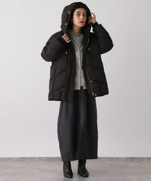 studio CLIP（スタディオクリップ）の「《ウタオ》ハトメフードピュアダウン（ダウンジャケット/コート・レディース・ブラック/ライトベージュ/グレー・FREE）」の12枚目の写真