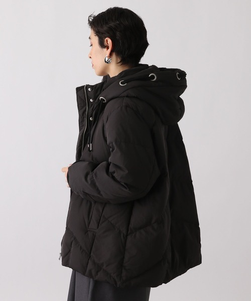studio CLIP（スタディオクリップ）の「《ウタオ》ハトメフードピュアダウン（ダウンジャケット/コート・レディース・ブラック/ライトベージュ/グレー・FREE）」の14枚目の写真