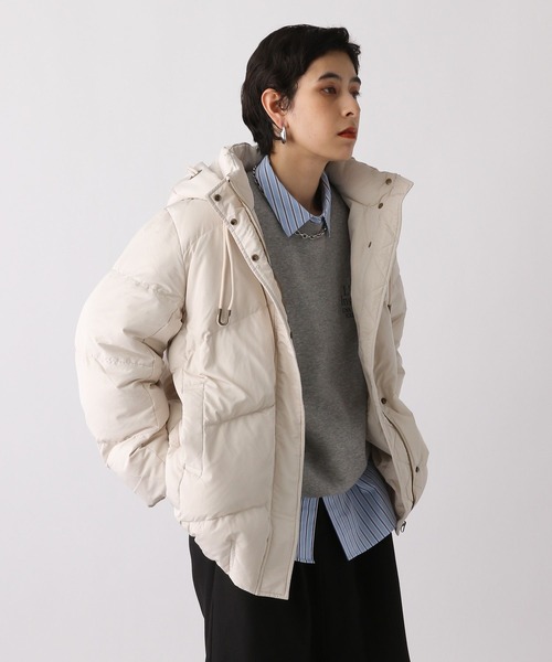 studio CLIP（スタディオクリップ）の「《ウタオ》ハトメフードピュアダウン（ダウンジャケット/コート・レディース・ブラック/ライトベージュ/グレー・FREE）」の19枚目の写真