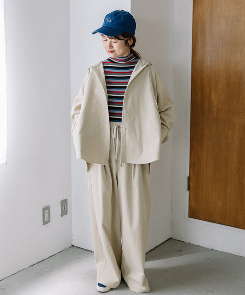 POU DOU DOU(プードゥドゥ)の「コーデュロイフーディシャツジャケット(その他アウター・レディース・キナリ/ダークグレー・M)」の8枚目の写真