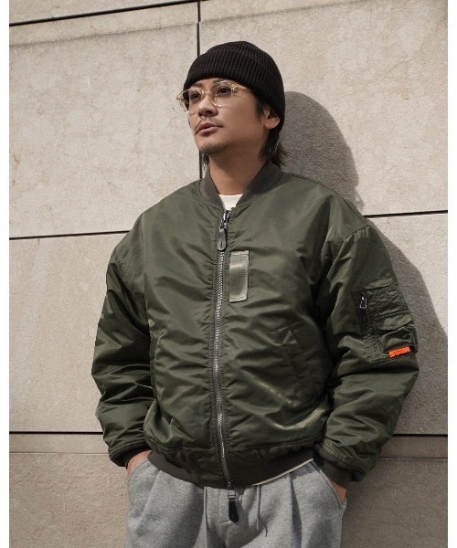 #Re:room（リルーム）の「カクタスハートMA-1（MA-1・メンズ・ブラック/カーキ・S-M/M-L）」の3枚目の写真