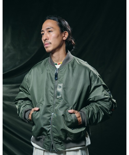 #Re:room（リルーム）の「カクタスハートMA-1（MA-1・メンズ・ブラック/カーキ・S-M/M-L）」の9枚目の写真