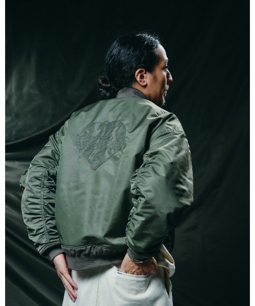 #Re:room（リルーム）の「カクタスハートMA-1（MA-1・メンズ・ブラック/カーキ・S-M/M-L）」の10枚目の写真