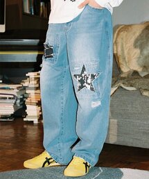 Cavish（カビシ）の「DAMAGED STAR DENIM PANTS BLUE(CV2ESUD110A)（デニムパンツ）」