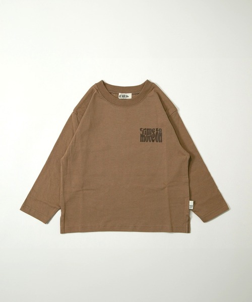 MAKE YOUR DAY(メイクユアデイ)の「レトロフラワープリントファミリー長袖Tシャツ■80~140cm(Tシャツ/カットソー・キッズ・ブラウン/オフホワイト・80/90/100/110/120/130/140)」の5枚目の写真