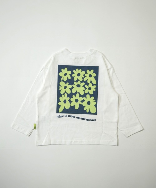 MAKE YOUR DAY(メイクユアデイ)の「レトロフラワープリントファミリー長袖Tシャツ■80~140cm(Tシャツ/カットソー・キッズ・ブラウン/オフホワイト・80/90/100/110/120/130/140)」の4枚目の写真