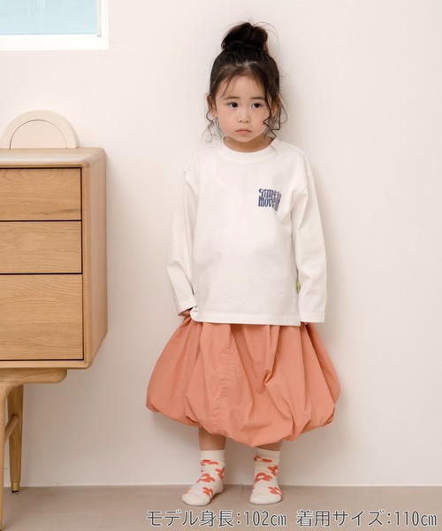 MAKE YOUR DAY(メイクユアデイ)の「レトロフラワープリントファミリー長袖Tシャツ■80~140cm(Tシャツ/カットソー・キッズ・ブラウン/オフホワイト・80/90/100/110/120/130/140)」の7枚目の写真