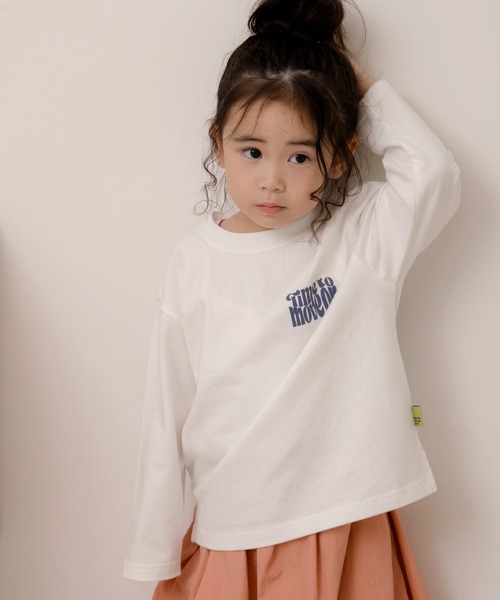 MAKE YOUR DAY(メイクユアデイ)の「レトロフラワープリントファミリー長袖Tシャツ■80~140cm(Tシャツ/カットソー・キッズ・ブラウン/オフホワイト・80/90/100/110/120/130/140)」の6枚目の写真