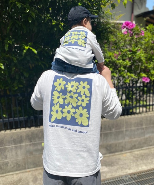 MAKE YOUR DAY(メイクユアデイ)の「レトロフラワープリントファミリー長袖Tシャツ■80~140cm(Tシャツ/カットソー・キッズ・ブラウン/オフホワイト・80/90/100/110/120/130/140)」の15枚目の写真