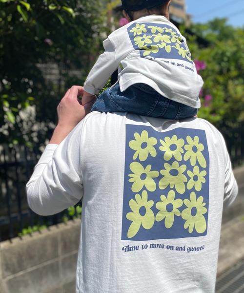 MAKE YOUR DAY(メイクユアデイ)の「レトロフラワープリントファミリー長袖Tシャツ■80~140cm(Tシャツ/カットソー・キッズ・ブラウン/オフホワイト・80/90/100/110/120/130/140)」の16枚目の写真