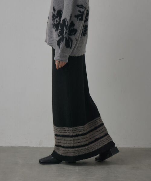 kivi（キヴィ）の「裾ボーダースカート（スカート・レディース・ブラウン/ブラック/チャコールグレー・FREE）」の5枚目の写真