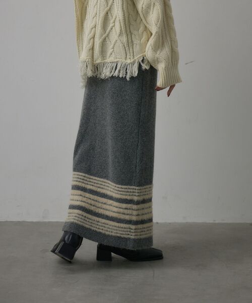 kivi（キヴィ）の「裾ボーダースカート（スカート・レディース・ブラウン/ブラック/チャコールグレー・FREE）」の9枚目の写真
