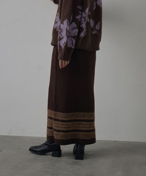 kivi（キヴィ）の「裾ボーダースカート（スカート・レディース・ブラウン/ブラック/チャコールグレー・FREE）」の12枚目の写真