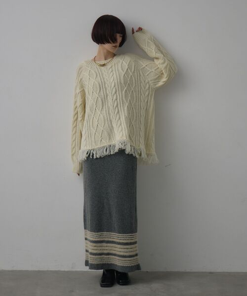 kivi（キヴィ）の「裾ボーダースカート（スカート・レディース・ブラウン/ブラック/チャコールグレー・FREE）」の17枚目の写真