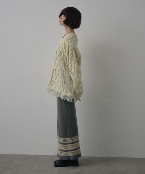 kivi（キヴィ）の「裾ボーダースカート（スカート・レディース・ブラウン/ブラック/チャコールグレー・FREE）」の19枚目の写真