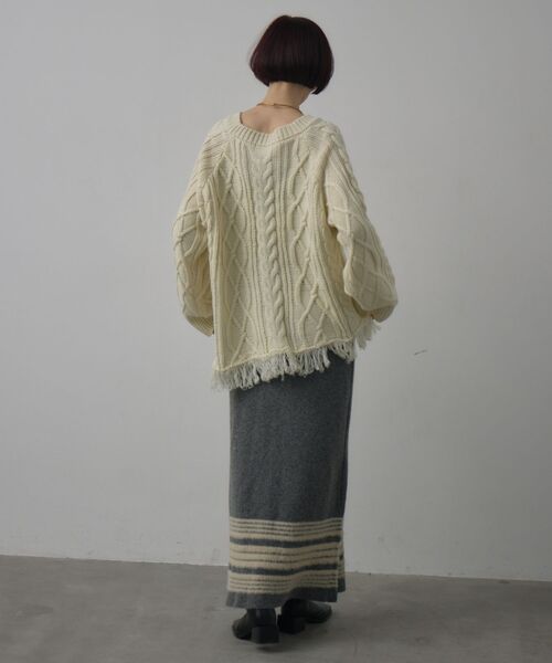 kivi（キヴィ）の「裾ボーダースカート（スカート・レディース・ブラウン/ブラック/チャコールグレー・FREE）」の20枚目の写真