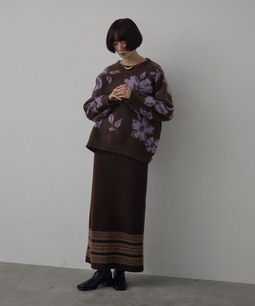 kivi（キヴィ）の「裾ボーダースカート（スカート・レディース・ブラウン/ブラック/チャコールグレー・FREE）」の21枚目の写真