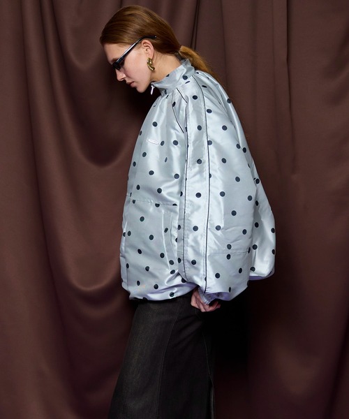 MAISON SPECIAL(メゾンスペシャル)の「Dot Voluminous Balloon Blouson/ドットボリューミーバルーンブルゾン(ブルゾン・レディース・ブラウン/ホワイト・FREE)」の3枚目の写真