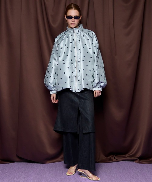 MAISON SPECIAL(メゾンスペシャル)の「Dot Voluminous Balloon Blouson/ドットボリューミーバルーンブルゾン(ブルゾン・レディース・ブラウン/ホワイト・FREE)」の5枚目の写真