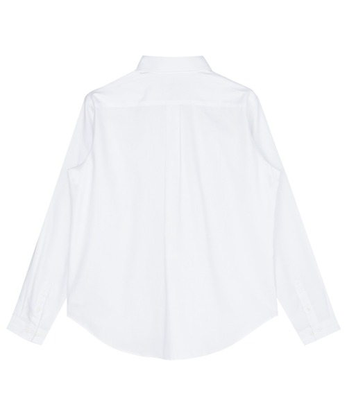 TOKYO SHIRTS(トウキョウシャツ)の「【透け防止】 衿・前立比翼刺繍 長袖カジュアルシャツ(ビジネスシャツ・レディース・ホワイト・M/L/LL)」の2枚目の写真