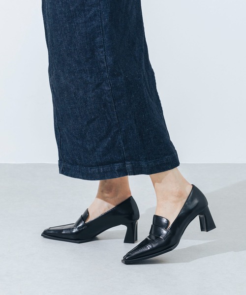 EVOL（イーボル）の「【ふかふか・クッション入り】6cmヒールローファー CA23859（ローファー・レディース・ブラック/アイボリー/シルバー・22.0cm/22.5cm/23.0cm/23.5cm/24.0cm/24.5cm/25.0cm）」の5枚目の写真