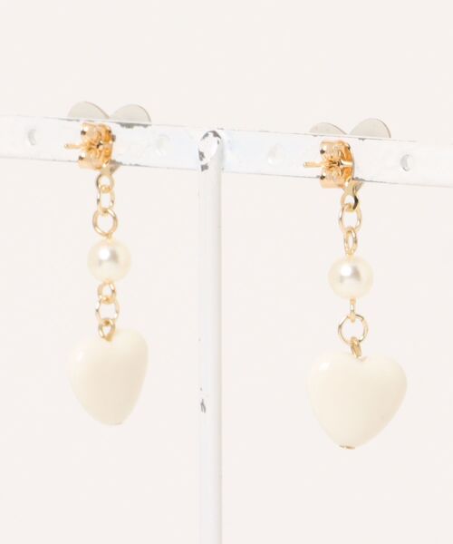 TONE SELECT GOODS（トーンセレクトグッズ）の「【Peony/ピオニー】/ぷっくりハートロングピアス（ピアス（両耳用）・レディース・ピンク/ブラック/ホワイト・FREE）」の6枚目の写真
