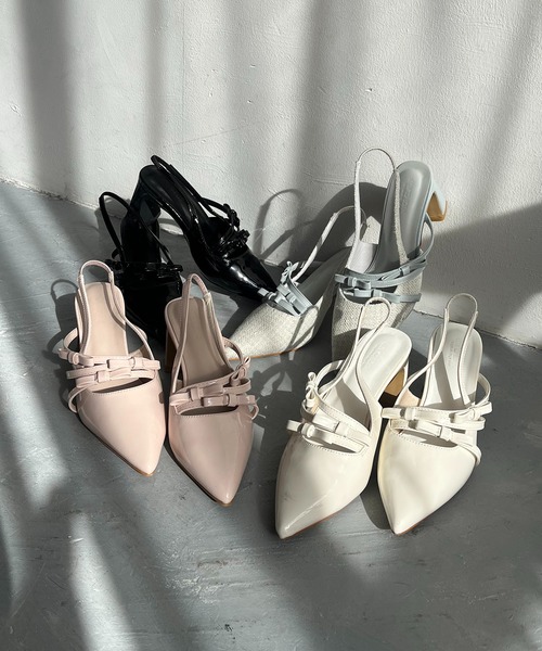 one after another NICE CLAUP(ワンアフターアナザーナイスクラップ)の「リボンミュールサンダル(サンダル・レディース・サックスブルー・L/M/S)」の10枚目の写真