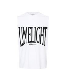 LIMELIGHT APPAREL（ライムライトアパレル）の「アパレルビッグロゴ袖なしTシャツ（ホワイト/ブラック）（Tシャツ/カットソー）」