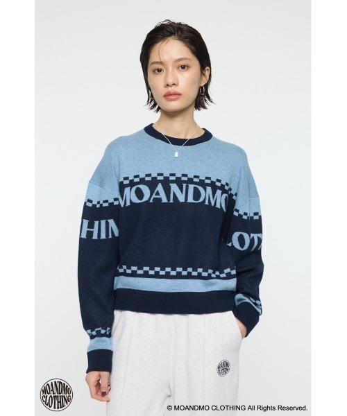 MOUSSY(マウジー)の「MOANDMO JACQUARD セーター(ニット/セーター・レディース・ネイビー/マジェンタ・FREE)」の1枚目の写真
