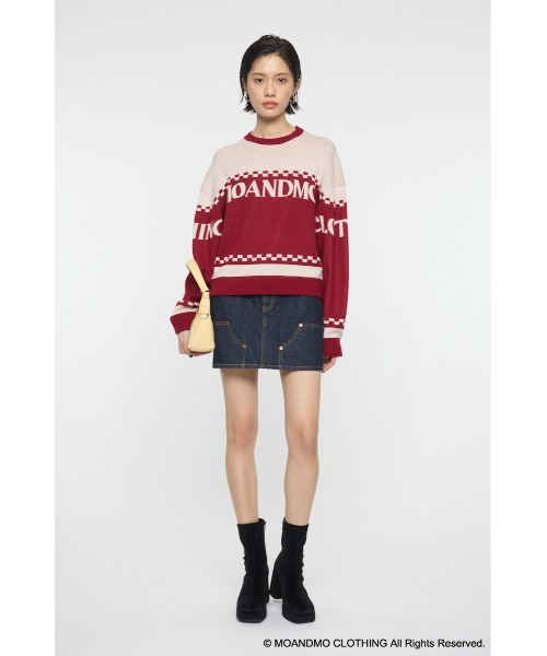 MOUSSY(マウジー)の「MOANDMO JACQUARD セーター(ニット/セーター・レディース・ネイビー/マジェンタ・FREE)」の5枚目の写真