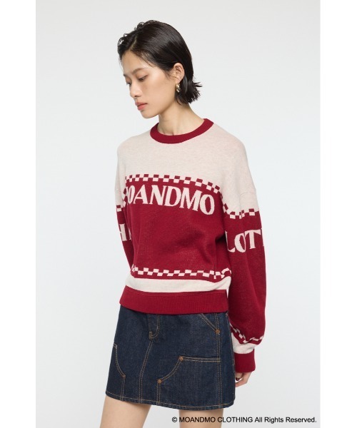 MOUSSY(マウジー)の「MOANDMO JACQUARD セーター(ニット/セーター・レディース・ネイビー/マジェンタ・FREE)」の6枚目の写真