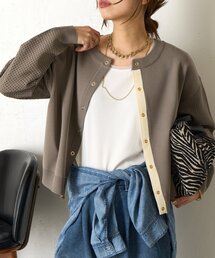 Jena espace merveilleux | ビハイ袖メッシュ2WAYカーディガン(カーディガン/ボレロ)