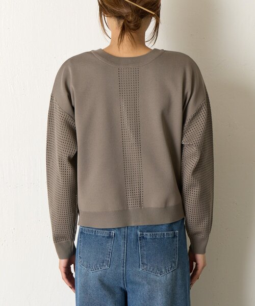 Jena espace merveilleux(ジェナ エスパスメルヴェイユ)の「ビハイ袖メッシュ2WAYカーディガン(カーディガン/ボレロ・レディース・パープル/グレー/オフホワイト/ブルー・FREE)」の20枚目の写真