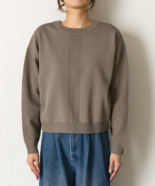 Jena espace merveilleux(ジェナ エスパスメルヴェイユ)の「ビハイ袖メッシュ2WAYカーディガン(カーディガン/ボレロ・レディース・パープル/グレー/オフホワイト/ブルー・FREE)」の21枚目の写真