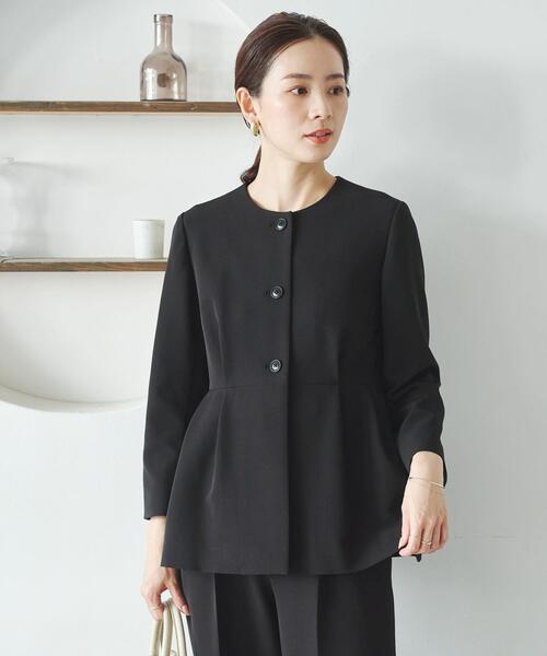 ノーカラーペプラムジャケット（ノーカラージャケット）｜URBAN