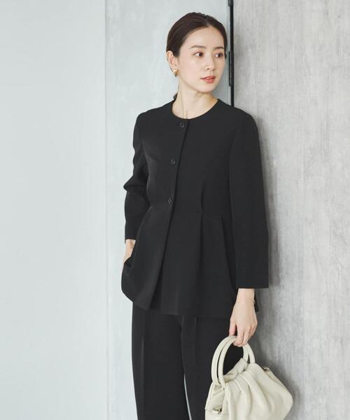 URBAN RESEARCH（アーバンリサーチ）の「ノーカラーペプラムジャケット（ノーカラージャケット・レディース・ネイビー/ブラック・FREE）」の19枚目の写真