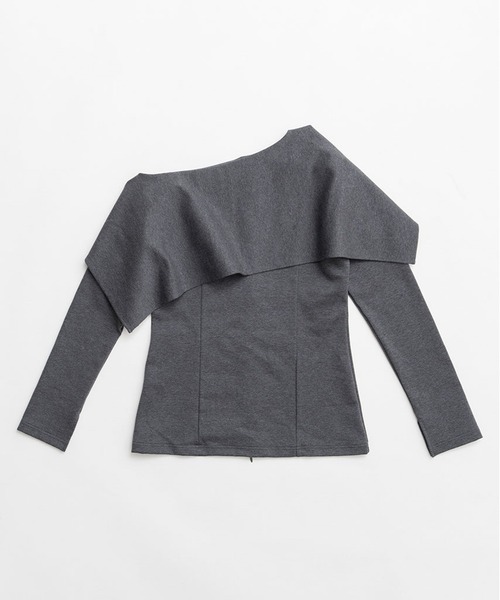 PRANK PROJECT(プランクプロジェクト)の「スリットネックカバートップ / Slit Neck Cover Top(その他トップス・レディース・グレー/ブラック/ホワイト・FREE)」の4枚目の写真